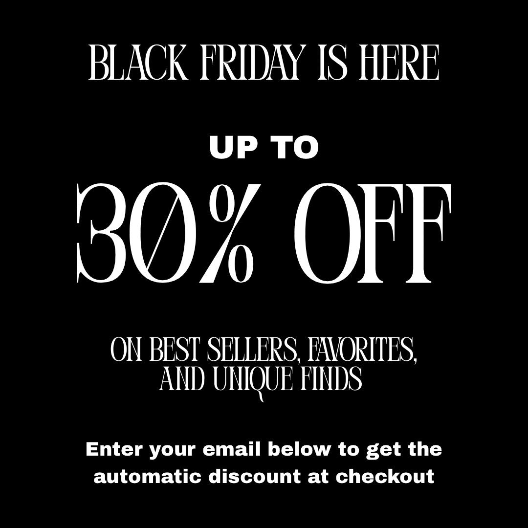 Black Friday promotional text with discount offer on a black background