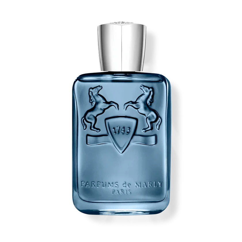 Blue perfume bottle with silver cap on a white background Parfums de Marly - Sedley Eau de Parfum 4.2 oz Unisex
