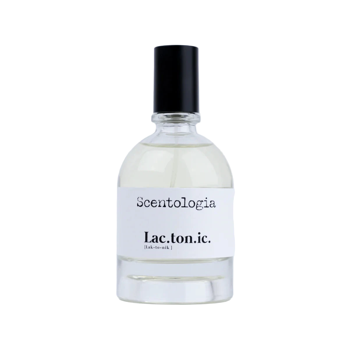 Bottle of Scentologia Lac.tonic on a light gray background