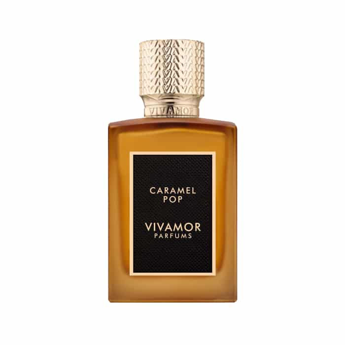 Vivamor Parfums Caramel Pop perfume bottle on a white background