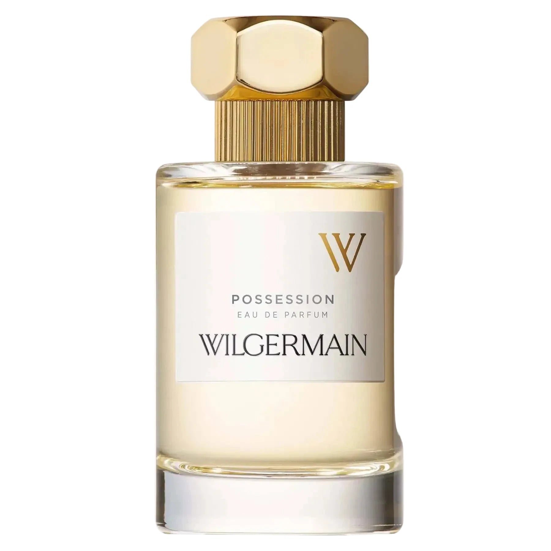 Wilgermain Possession Eau de Parfum bottle with gold cap on a white background
