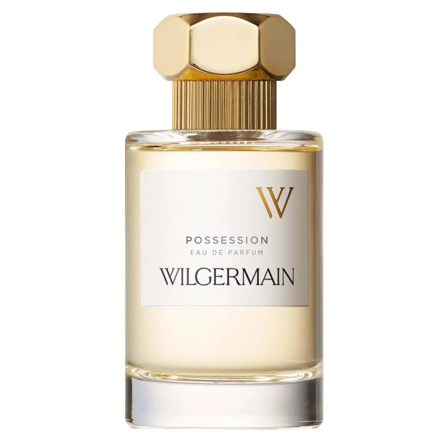 Wilgermain Possession Eau de Parfum bottle with gold cap on a white background