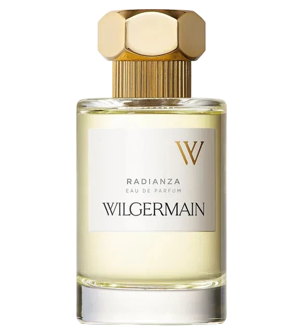 Wilgermain Radianza Eau de Parfum bottle with gold cap on a white background
